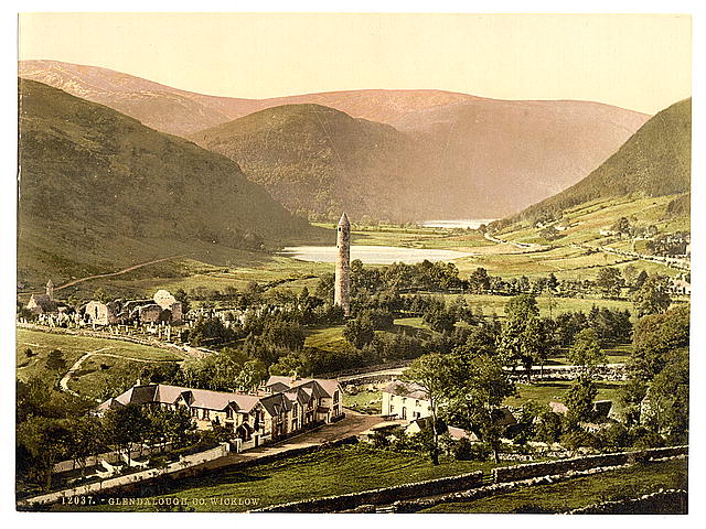 Glendalough in County Wicklough. Courtesy U.S. Library of Congress.