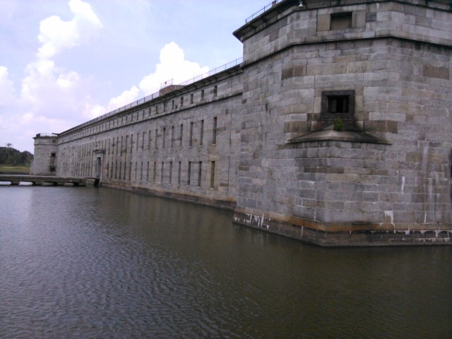 The moat at Fort Delaware, on Pea Patch Island, source of more than a few Civil War legends.