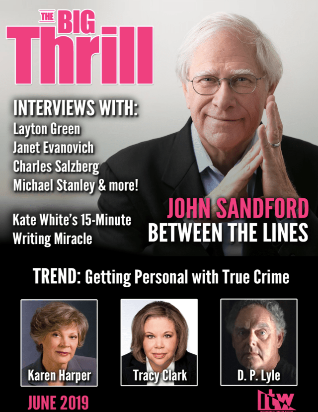 John Sandford on the cover of The Big Thrill